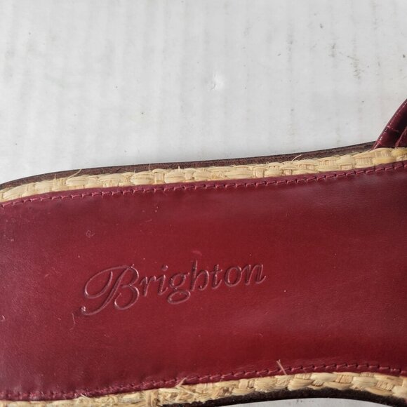 Brighton Women Red Oasis Floral Woven Embellishments Slide Sandals Size 5 - Picture 5 of 10